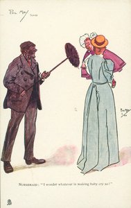Chimney sweep making a baby cry by Phil May