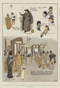 Western Ways, First Impressions of New York, the Hoffman House Saloon by Phil May