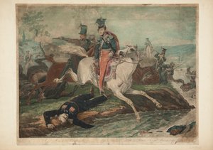 Józef Prince Poniatowski Dies Crossing the Elster, October 19, 1813 by Philibert-Louis Debucourt