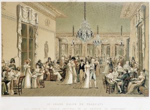 The Grand Salon du cafe Frascati in Paris. Lithograph by Philibert-Louis Debucourt by Philibert Louis Debucourt