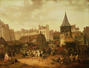 Rejoicing at Les Halles to Celebrate the Birth of Dauphin Louis of France, 21st January 1781, 1783 by Philibert Louis Debucourt