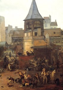 Rejoicings Given by the City of Paris at Les Halles on 21/01/1782 on the Occasion of the Birth of the Dauphin Louis Joseph of France (1781-1789) (detail) by Philibert Louis Debucourt