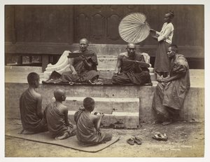 Burmese priests (Poongees), from Views of Burma