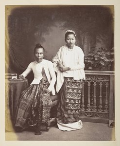 Portrait of a Burmese Man and Wife by Philip Adolphe Klier