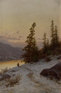Man in Winter Landscape