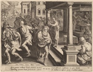 Saint Paul Driving Out Evil Spirits by Philip Galle after Jan van der Straet