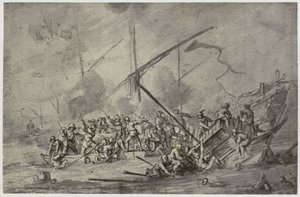 A Sea Fight by Philip Henry Delamotte