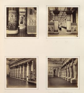 View Across the Egyptian Court, View through Egyptian Columns into Classical Sculpture by Philip Henry Delamotte.