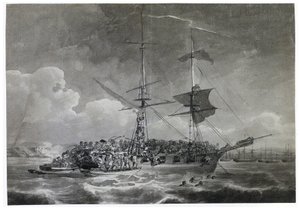 Portrait of a French Brigg, La Chevrette. Dipped in Ink by Philippe Jacques de Loutherbourg by Philip James de (1740 1812) Loutherbourg