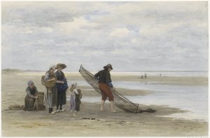 Shrimp Fisherman on the Beach by Philip Sadée