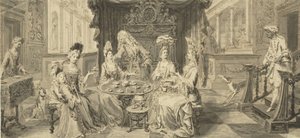Elegant Society at Round Table, c1700 by Philip Tidemann