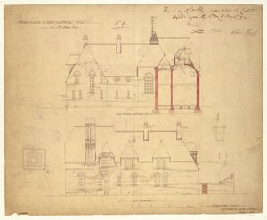 Elevations for The Red House, Bexley Heath by Philip Webb