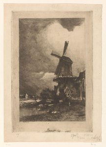 Mill in a landscape by Philip Zilcken (signed by artist)