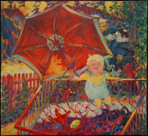 Eric in the Playpen, (Parasol) by Philipp Bauknecht