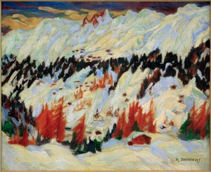 Winter Landscape near Davos Frauenkirch, (Winter Landscape near Davos Glacis)
