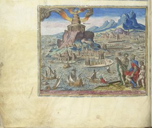 The Lighthouse at Alexandria from the series The Eighth Wonders of the World by Philipp Galle
