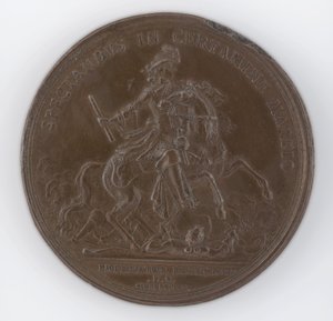 Bronze medal commemorating the death of Frederick, Duke of Schomberg by Philipp Heinrich Müller