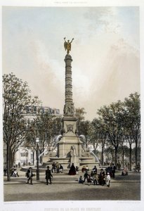 La Fontaine du Chatelet - lithography by Benoist by Philippe Benoist