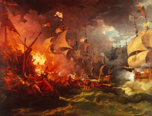 Defeat of the Spanish Armada, 8 August 1588 by Philippe Jacques de Loutherbourg