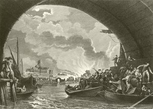 The Great Fire of London by Philippe Jacques de Loutherbourg
