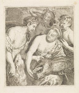 Meleager Gives the Head of the Calydonian Boar to Atalanta by Philippe Lambert Joseph Spruyt