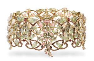 Art Nouveau multi-gem and enamel 