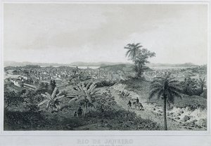 Nine Panoramic Views of Rio de Janeiro: De Lado da Terra Morro de Senado by Philippe and Ciceri Eugene Benoist