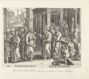 Paul Disputes with the Sorcerer Elymas by Philips Galle (possibly)