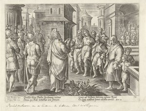 Paul Preaching the Doctrine of Christ in Rome by Philips Galle (possibly)