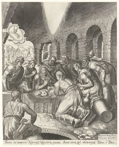 Adoration by the Shepherds by Philips Galle