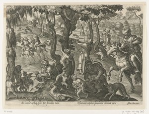 Monkey Hunt by Philips Galle