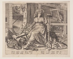 Arachne, from The Occupations by Philips Galle