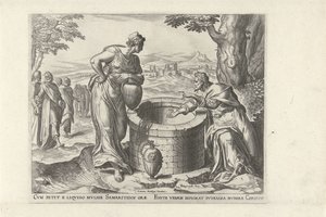 Christ and the Samaritan Woman at the Well by Philips Galle