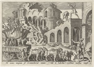 The Chaldeans Plunder the Temple of Jerusalem (The Days of Calamity of the Jewish People) by Philips Galle