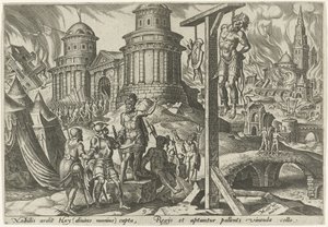 The King of Ai is Hanged (De onheilsdagen van het Joodse volk) by Philips Galle
