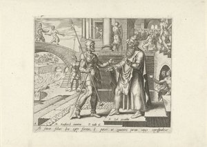 The Eldest Brother of the Prodigal Son is Angry (Parable of the Prodigal Son) by Philips Galle