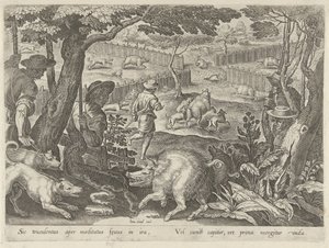 Boar Hunt (series title: Hunting Scenes)