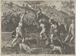 Badger Hunt Hunting Scenes (series title) In Quibus Omne Genus Venationis, Aucupii, Piscatusque (series title)