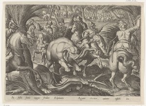 Elephant Hunt by Philips Galle