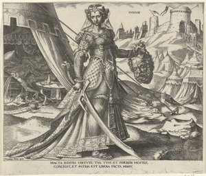 Judith (Acht Beroemde Vrouwen uit het Oude en Nieuwe Testament) by Philips Galle