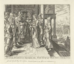 Judith Admonishes the Leaders of Bethulia (History of Judith and Holofernes) by Philips Galle