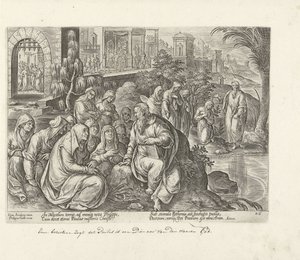 Paul Converts the Women of Philippi (Acts of the Apostles) by Philips Galle