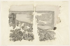Upper Right Corner of a Print of the Scene of Cebes (Tabula Cebetis Carta Vitae)