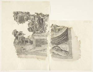Lower Right Corner of a Print of the Scene of Cebes by Philips Galle
