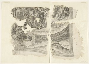 Lower Right Corner of a Print of the Scene of Cebes by Philips Galle