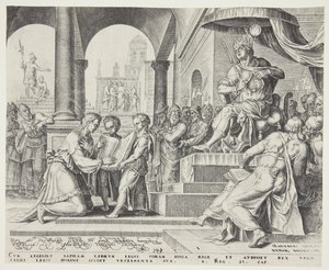 Saphan Reading the Book of the Law to Josiah by Philips Galle
