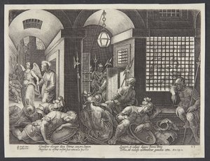 St. Peter Freed from Prison by the Angel by Philips Galle