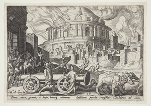 The Chaldeans Carrying Away the Pillars of the Temple of Jerusalem by Philips Galle