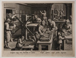 The Invention of Copper Engraving, c.1591