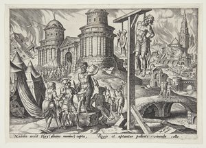 The King of Ai Hanged by Philips Galle